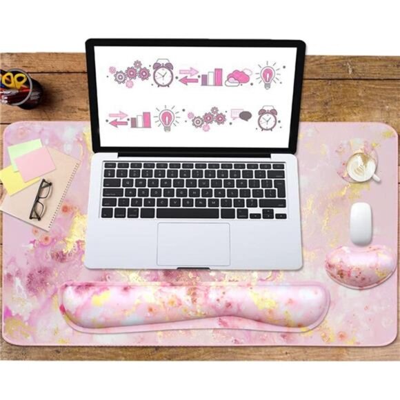 4-in-1 Large Gaming Mouse Pad, Keyboard Wrist Rest Pad - Picture 5 of 7